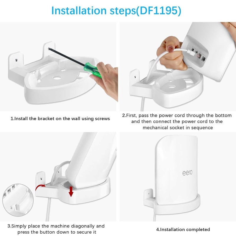 Huafly 1pcs Wall Mount Bracket for eero Max 7 WiFi, Effortless Installation No Messy Wires Space Saving, Strong ABS Holder, Cable Management at Home & Office (eero Max 7 Mount,1Pcs) - Image 3